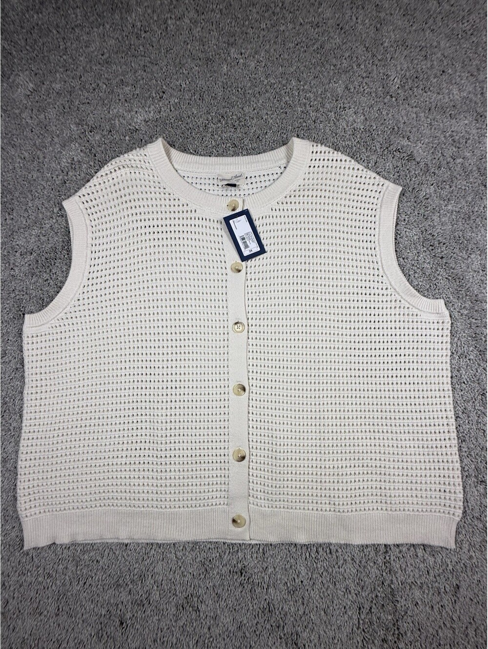 NWT Universal Thread Womens 3X Ivory Sleeveless Sweater Vest Cotton